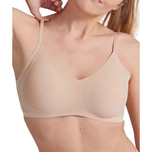 HONEYLOVE SILHOUETTE WIRELESS BRA SAND SIZE XL NUDE - Picture 1 of 8